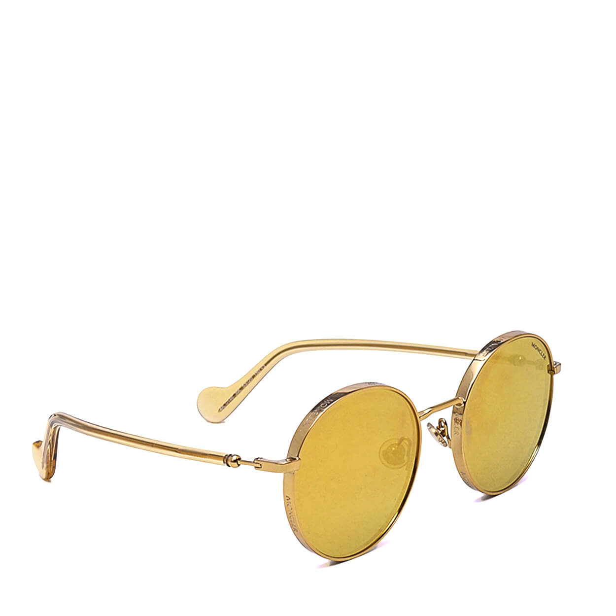 Moncler- Shiny Yellow & Brown Owlet Sunglasses